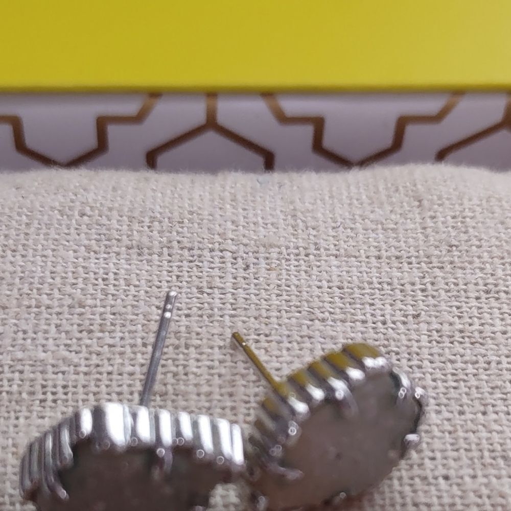 HP EUC Kendra Scott Tessa Iridescent Drusy Earrings - Picture 3 of 8
